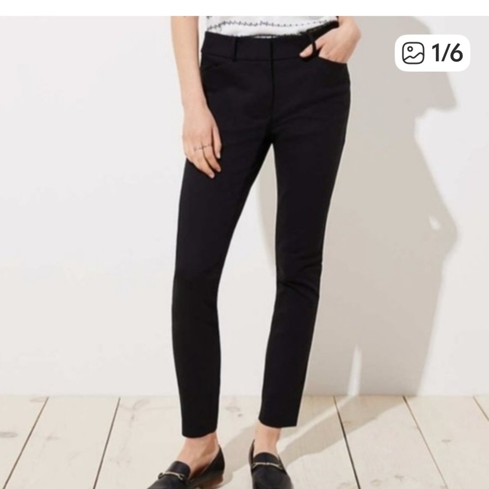 LOFT Black Curvy Skinny Ankle Pants. EUC. Size 8P.
